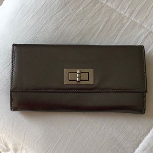 Talbots metallic gray color wallet